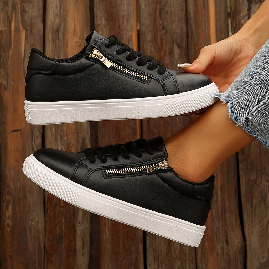 YMM901-1 Pure Black Zipper Street Fashion