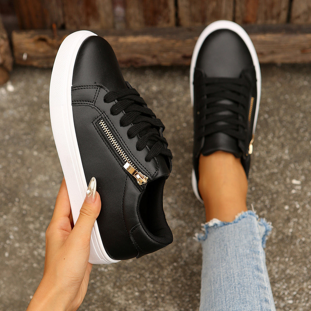 YMM901-1 Pure Black Zipper Street Fashion